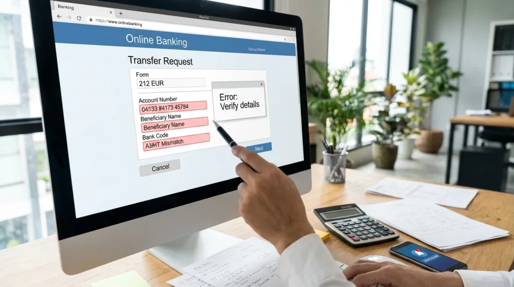 découvrez les erreurs fréquentes lors d'un virement bancaire de 212 euros et apprenez les solutions pour les éviter facilement.